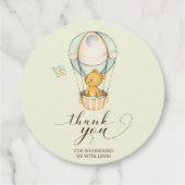 Teddy Bear Blue Balloon Dank u Baby shower Bedankjes Labels (Achterkant)