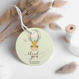 Teddy Bear Blue Balloon Dank u Baby shower Bedankjes Labels