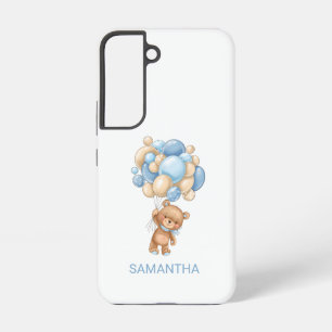 Teddy Bear BLUE Balloon Samsung Galaxy Hoesje