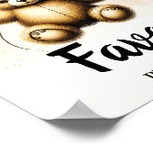 Teddy Bear Blue Balloon Verjaardag voorkeursbord Poster (Hoek)