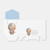 Teddy Bear Blue Balloon Wake Baby Bedankdoosjes (Uitgevouwen)