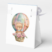 Teddy Bear Blue Balloon Wake Baby Bedankdoosjes (Achterkant)