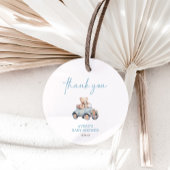 Teddy Bear Blue Balloon Wake Baby shower Bedankjes Labels