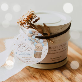 Teddy Bear Blue Balloon Wake Baby shower Bedankjes Labels