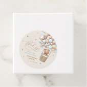 Teddy Bear Blue Balloon Wake Baby shower Bedankjes Labels (In situ)