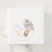 Teddy Bear Blue Balloon Wake Baby shower Bedankjes Labels (In situ)