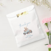Teddy Bear Blue Balloon Wake Baby shower Bedankzakje (Gezegeld)