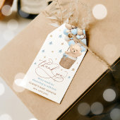 Teddy Bear Blue Balloon Wake Baby shower Cadeaulabel
