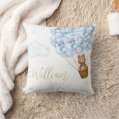 Teddy Bear Blue Balloons Baby Nursery Kussen (Deken)
