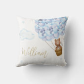 Teddy Bear Blue Balloons Baby Nursery Kussen (Achterkant)