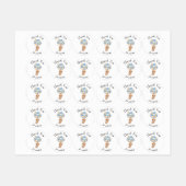 Teddy Bear Blue Balloons Baby shower Dank je labor Labels (Vel)