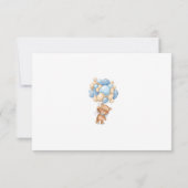 Teddy Bear Blue Balloons Baby shower Dank u (Achterkant)