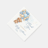 Teddy Bear Blue Balloons Baby shower Dank u Servet (Hoek)