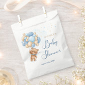 Teddy Bear Blue Balloons Baby shower Favor Bag Bedankzakje (Geknipt)