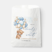 Teddy Bear Blue Balloons Baby shower Favor Bag Bedankzakje (Voorkant)