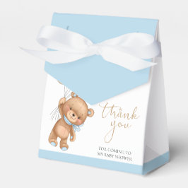 Teddy Bear Blue Balloons Baby shower Favor Box Bedankdoosjes