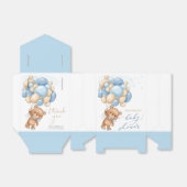 Teddy Bear Blue Balloons Baby shower Favor Box Bedankdoosjes (Uitgevouwen)