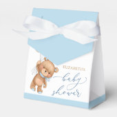 Teddy Bear Blue Balloons Baby shower Favor Box Bedankdoosjes (Voorkant Zijde)