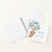 Teddy Bear Blue Balloons Baby shower Guest Book Notitieboek (Binnen)