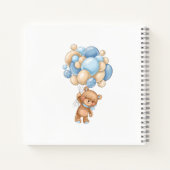 Teddy Bear Blue Balloons Baby shower Guest Book Notitieboek (Achterkant)