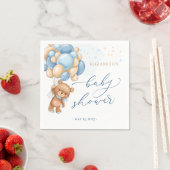 Teddy Bear Blue Balloons Baby shower Napkins Servet (Insitu)