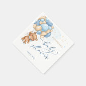 Teddy Bear Blue Balloons Baby shower Napkins Servet (Hoek)