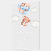 Teddy Bear, Blue Balloons, Baby shower Welcome Acryl Bord (Hoek)