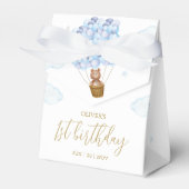 Teddy Bear Blue Balloons Birthday Party Bedankdoosjes (Voorkant Zijde)