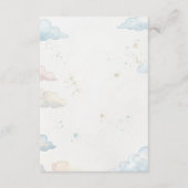 Teddy Bear Blue Balloons Clouds Baby Boy Informatiekaartje (Achterkant)