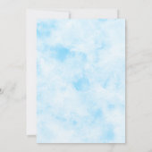 Teddy Bear Blue Balloons Gold Stars Baptisme Kaart (Achterkant)