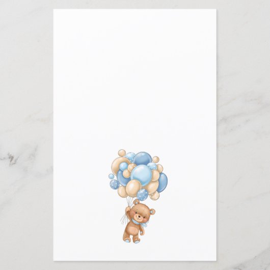 Teddy Bear Blue Balloons Word Scramble Game (Achterkant)