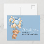 Teddy Bear BLUE BLAUW Kaart (Voorkant / Achterkant)