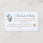 Teddy Bear Blue Boeken voor Baby Boy Shower Informatiekaartje (Voorkant)