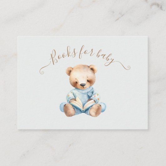 Teddy Bear Blue Boeken voor Baby Ticket Informatiekaartje (Achterkant)