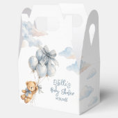  Teddy Bear Blue Bow Balloons Clouds Baby Boy Bedankdoosjes (Geopend)