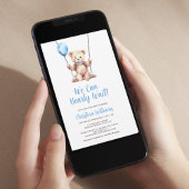 Teddy Bear Blue Boy Baby shower Kaart