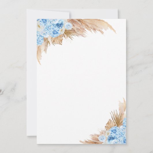 Teddy Bear Blue Boy Barly Wachten Baby shower Kaart (Achterkant)