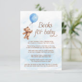 Teddy Bear Blue Boy Boeken voor Baby Informatiekaartje (Staand voorkant)
