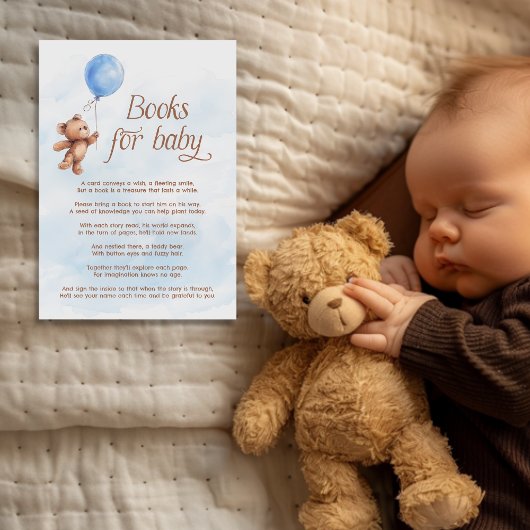 Teddy Bear Blue Boy Boeken voor Baby Informatiekaartje