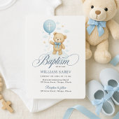 Teddy Bear Blue Boy doop uitnodiging