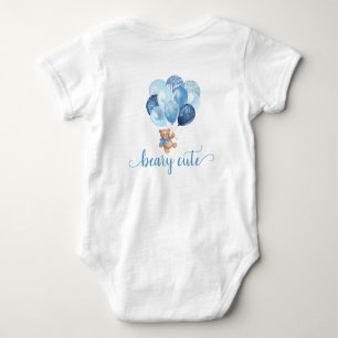 Teddy Bear Blue en Silver Balloons Baby Bodys Romper