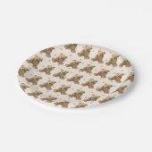 Teddy Bear Blue en Tan Polka Dotted cake Bord (Gekanteld)