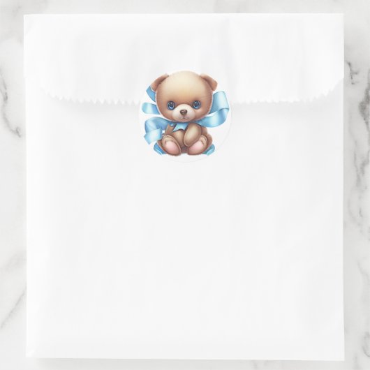 Teddy Bear Blue Envelope Seal Stickers (Tas)