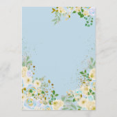 Teddy Bear Blue Floral Balloons Boy Baby shower Kaart (Achterkant)