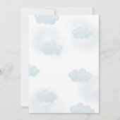 Teddy Bear Blue Hot Air Ballon Baby shower Kaart (Achterkant)