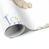 Teddy Bear Blue is Twins Baby shower Cadeaupapier (Rol Hoek)