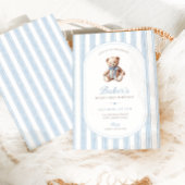 Teddy Bear Blue Minimalist Boy Verjaardag Kaart