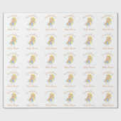 Teddy Bear Blue Moon Baby shower Cadeaupapier (Vlak)