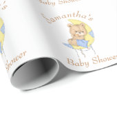 Teddy Bear Blue Moon Baby shower Cadeaupapier (Rol Hoek)