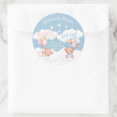 Teddy Bear Blue of Pink Gender onthullen Klassieke Ronde Sticker (Tas)